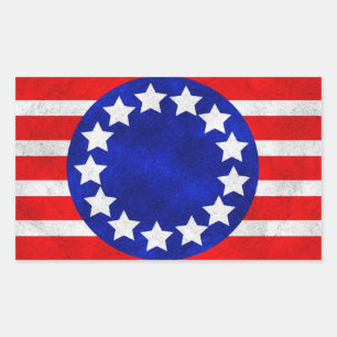 KolonialUS Flagge-Aufkleber Rechteckiger Aufkleber