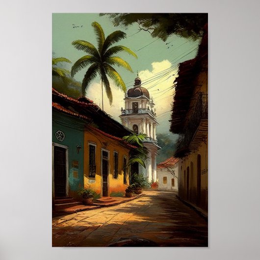 Kolonialvilla Brasilien, Palm Tree Wall Art Poster (Vorne)