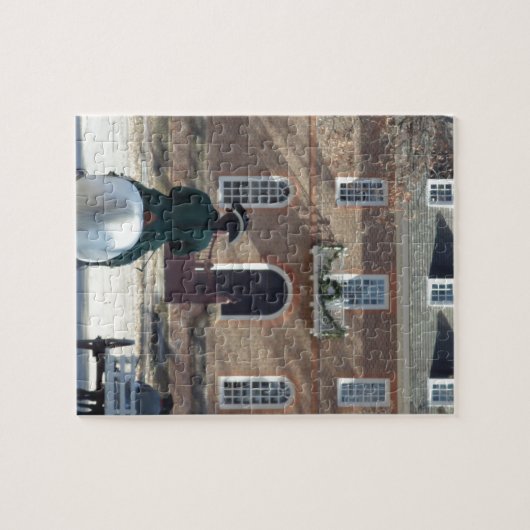 Kolonialwilliamsburg-Mann auf Pferd Puzzle (Horizontal)