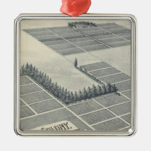 Kolonie Johns Brown, Madera, Kalifornien Silbernes Ornament