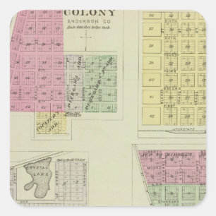 Kolonie, Kincade, Mont Ida und Westfalen, Kansas Quadratischer Aufkleber