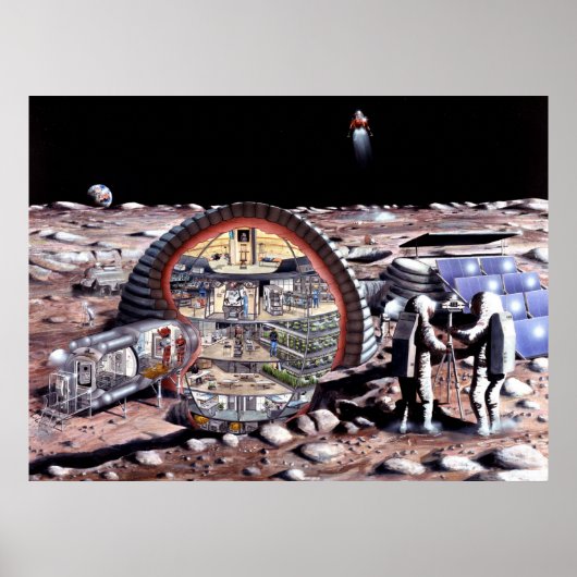 Kolonisation des Mondplakats Poster (Vorne)