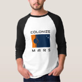 Kolonisieren von Mars T - Shirt mit der Marsflagge (Vorderseite)