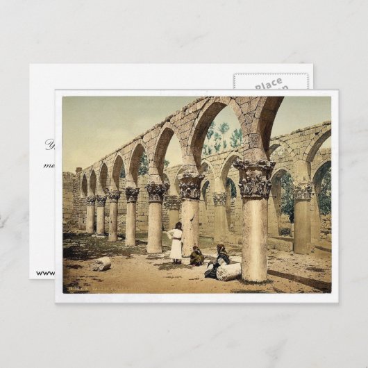 Kolonnade der alten Moschee, Baalbek, Heiliger Lan Postkarte (Vorne/Hinten)
