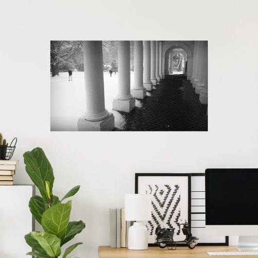Kolonnade im Schnee Poster (Heimbüro)