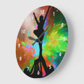 Kolorburst Hintergrund mit Cheerleader Große Wanduhr (Winkel)