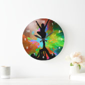 Kolorburst Hintergrund mit Cheerleader Große Wanduhr (Zuhause)