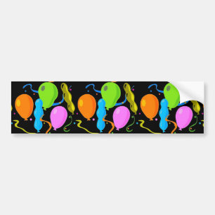 Kolored Birthday Party Balloons Autoaufkleber