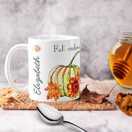 Kolored Pumpkin auf Black & White Fall Quote Tasse