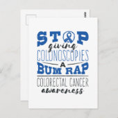 Kolorektalkarzinom Bewusstsein Koloskopie Bum Rap Postkarte (Vorne/Hinten)