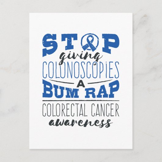 Kolorektalkarzinom Bewusstsein Koloskopie Bum Rap Postkarte (Vorderseite)