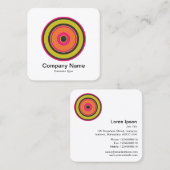 Kolorful Circles 06 Quadratische Visitenkarte (Vorne/Hinten)