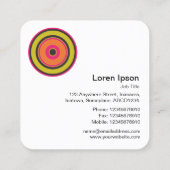 Kolorful Circles 06 Quadratische Visitenkarte (Rückseite)