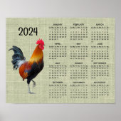 Kolorful Strutting Rooster 2024 Calendar Poster (Vorne)