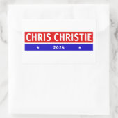 Kolorierte Chris Christie 2024 Wahl Rechteckiger Aufkleber (Tasche)