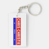 Kolorierte Chris Christie 2024 Wahl Schlüsselanhänger (Rückseite)