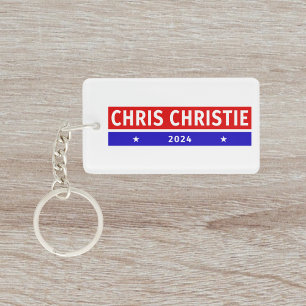 Kolorierte Chris Christie 2024 Wahl Schlüsselanhänger