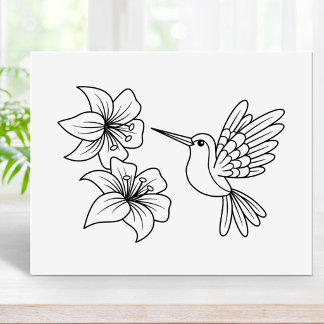 Koloriervorlage Kolibrililienblumen Poster
