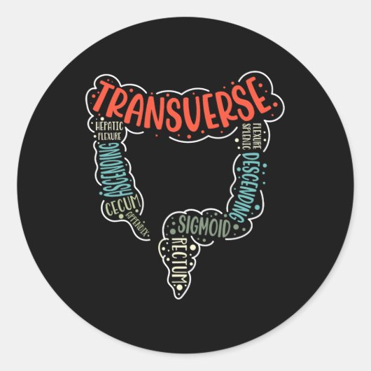 Koloskopie Gi Funny Endoscopy Nurse Colon Anatomie Runder Aufkleber (Vorderseite)