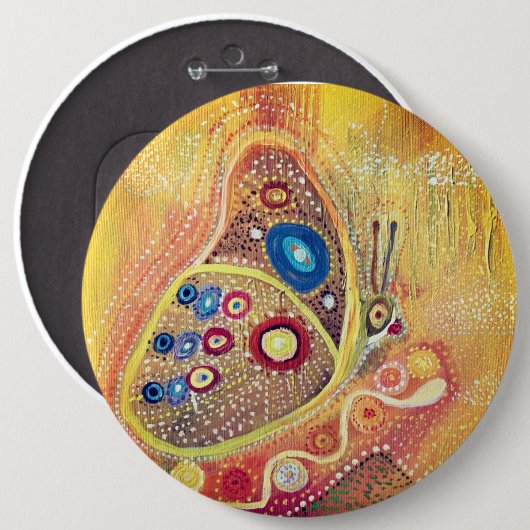 Kolossal, 15,2 cm (6") Rundschmetterling aus Abzei Button (Vorne & Hinten)