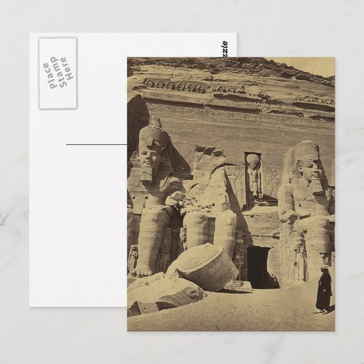 Kolossale Figuren, der Große Tempel von Abu Sunbul Postkarte (Vorne/Hinten)