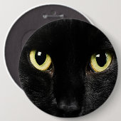KOLOSSALE schwarze Katze Pinback knöpft Button (Vorne & Hinten)