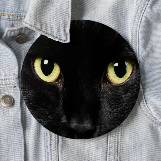 KOLOSSALE schwarze Katze Pinback knöpft Button (Beispiel)
