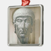 Kolossaler Kopf des Kaisers Constantine I Ornament Aus Metall (Links)