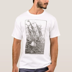 Kolossaler Oktopus Kraken greift Schiff Meeresschm T-Shirt