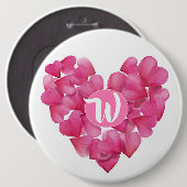 Kolossales Abzeichen mit Rose-Blütenblättern in Mo Button (Vorne & Hinten)