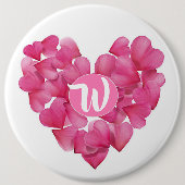 Kolossales Abzeichen mit Rose-Blütenblättern in Mo Button (Vorderseite)