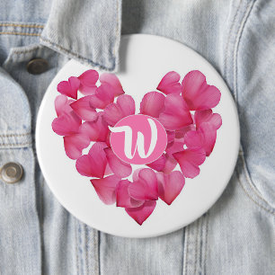 Kolossales Abzeichen mit Rose-Blütenblättern in Mo Button