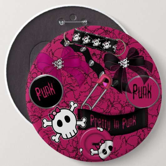 KOLOSSALES Punk, 6 Zoll Buttonknöpfe Button (Vorne & Hinten)