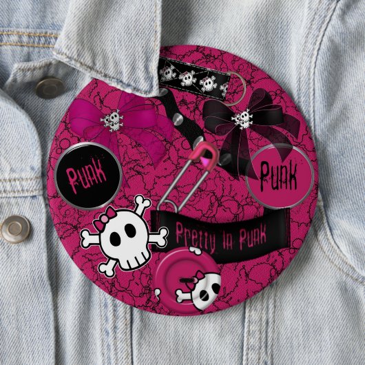 KOLOSSALES Punk, 6 Zoll Buttonknöpfe Button (Beispiel)