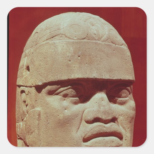 Kolossalkkopf, Olmec Quadratischer Aufkleber (Vorderseite)