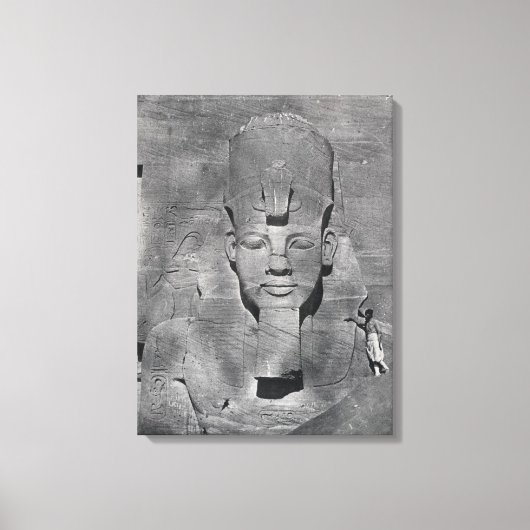 Kolossalstatue von Ramesses II in Abu Simbel, 1850 Leinwanddruck (Vorderseite)