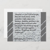 Kolosse 3:12-13 "Scripture Post Card" Postkarte (Vorne/Hinten)