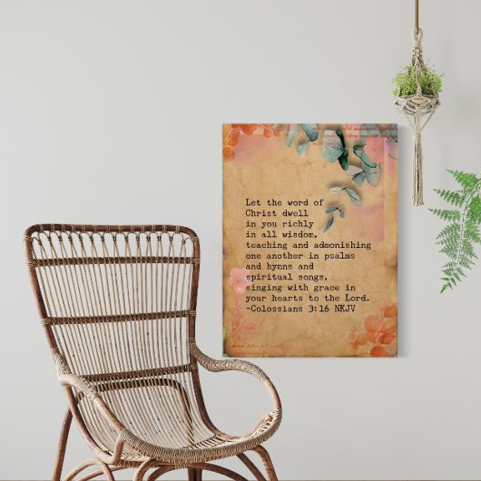 Kolosse 3:16 Canvas Wall Art 30 x 40 Leinwanddruck