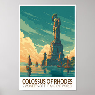 Kolosse von Rhodos Sieben Weltwunder der Kunst Poster