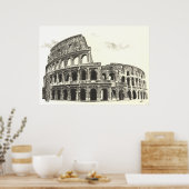 Kolosseum - Cross Hatching Fine Art Print Poster (Küche)
