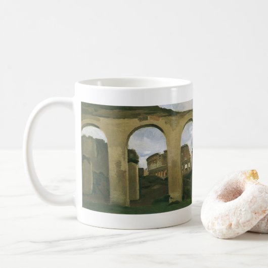 Kolosseum durch die Arkaden in Rom, Italien Kaffeetasse (Mit Donut)