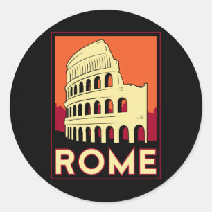 Kolosseum-Europas Roms Italien Vintage retro Reise Runder Aufkleber