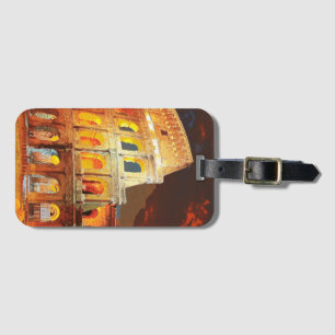 Kolosseum Italien Rom Reise Kunst Vintage Gepäckanhänger