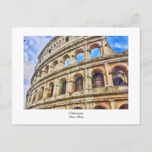 Kolosseum Rom, Italien Aquarellmalerei Postkarte (Vorderseite)