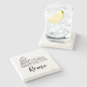 Kolosseum Rom Italien Kunst Illustration Steinuntersetzer (Seitenansicht)