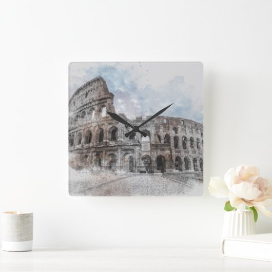 Kolosseum Rom Italien Quadratische Wanduhr (Zuhause)