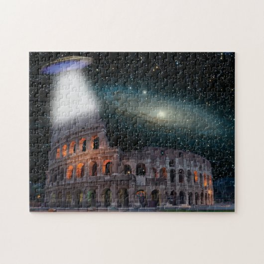 Kolosseum Rom Italien trifft Raum und UFO Puzzle (Horizontal)