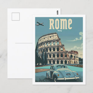 Kolosseum Rom Italien Vintage Berühmter Reiseort Postkarte