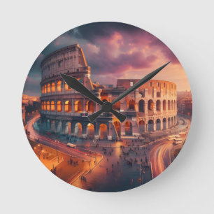 Kolosseum Rom Italien Vintage Reise Runde Wanduhr