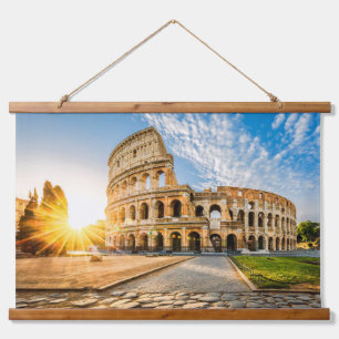 Kolosseum Rom Italien Wandteppich Mit Holzrahmen
